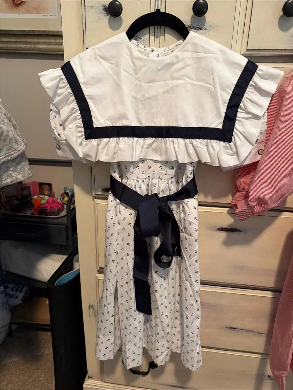 2 Vintage Girl’s Sailor Dress Anchors 70’s 80’s Made USA Monday’s Child Sir Alec